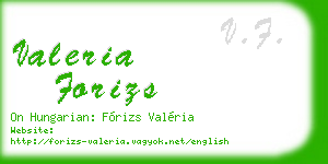 valeria forizs business card