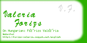 valeria forizs business card